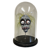 Bob Shrunken Head with Hair in Bell Jar
