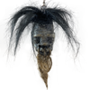 Medium Shrunken Head w/ Hair & Stand