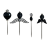 Black Voodoo Pin Set of 4