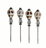 White Skull Voodoo Pin Set of 4